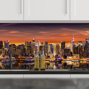 Plošče za kuhinje New York City panorama - PVC plošče / Pleksi steklo - s tiskom za kuhinjo, Zidne obloge PKU226-Life-decor.si