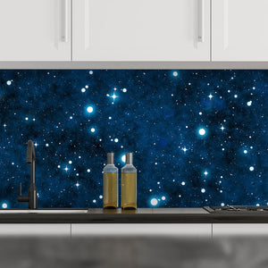 Plošče za kuhinje Night sky with stars - PVC plošče / Pleksi steklo - s tiskom za kuhinjo, Zidne obloge PKU126-Life-decor.si