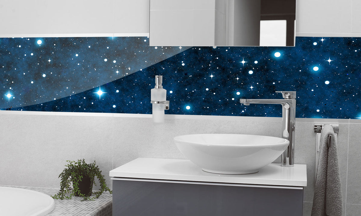 Plošče za kuhinje Night sky with stars - PVC plošče / Pleksi steklo - s tiskom za kuhinjo, Zidne obloge PKU126-Life-decor.si