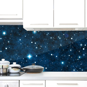 Plošče za kuhinje Night sky with stars - PVC plošče / Pleksi steklo - s tiskom za kuhinjo, Zidne obloge PKU126-Life-decor.si