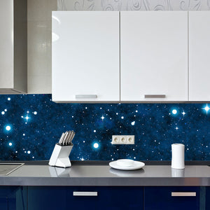 Plošče za kuhinje Night sky with stars - PVC plošče / Pleksi steklo - s tiskom za kuhinjo, Zidne obloge PKU126-Life-decor.si