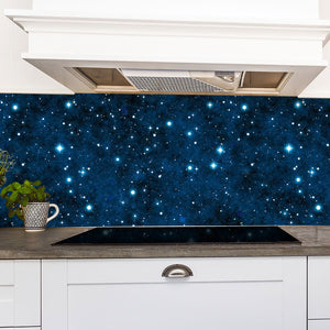 Plošče za kuhinje Night sky with stars - PVC plošče / Pleksi steklo - s tiskom za kuhinjo, Zidne obloge PKU126-Life-decor.si