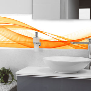 Plošče za kuhinje Orange strip - PVC plošče / Pleksi steklo - s tiskom za kuhinjo, Zidne obloge PKU043-Life-decor.si