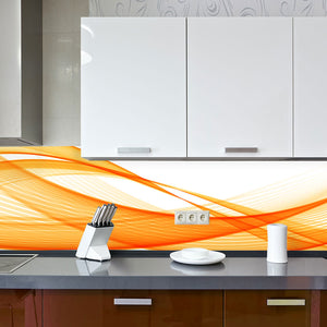 Plošče za kuhinje Orange strip - PVC plošče / Pleksi steklo - s tiskom za kuhinjo, Zidne obloge PKU043-Life-decor.si