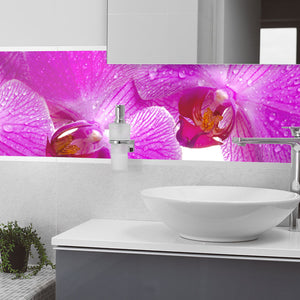 Plošče za kuhinje Orchid flower- PVC plošče / Pleksi steklo - s tiskom za kuhinjo, Zidne obloge PKU026-Life-decor.si