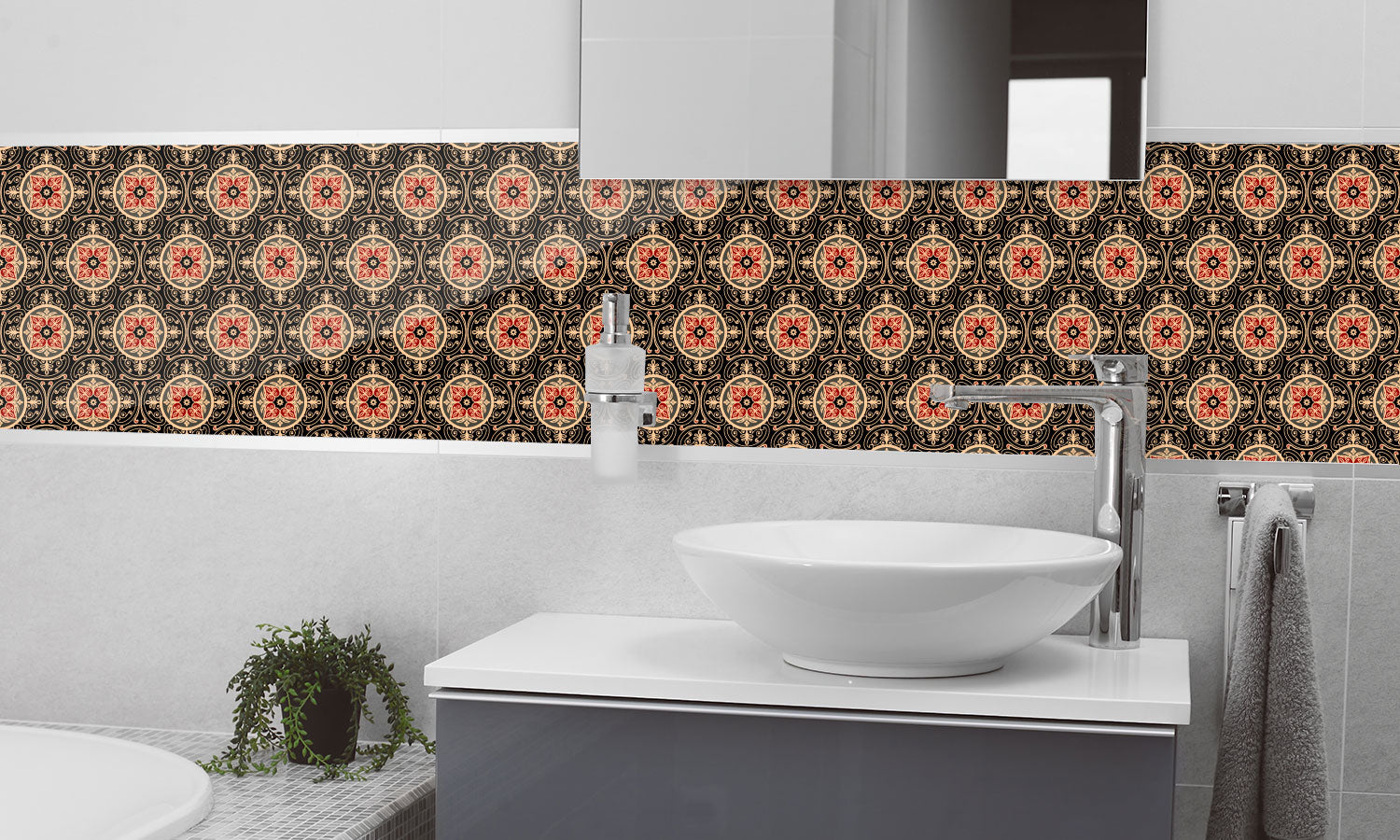 Plošče za kuhinje Oriental pattern - PVC plošče / Pleksi steklo - s tiskom za kuhinjo, Zidne obloge PKU369-Life-decor.si