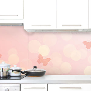 Plošče za kuhinje Pink butterflies - PVC plošče / Pleksi steklo - s tiskom za kuhinjo, Zidne obloge PKU153-Life-decor.si