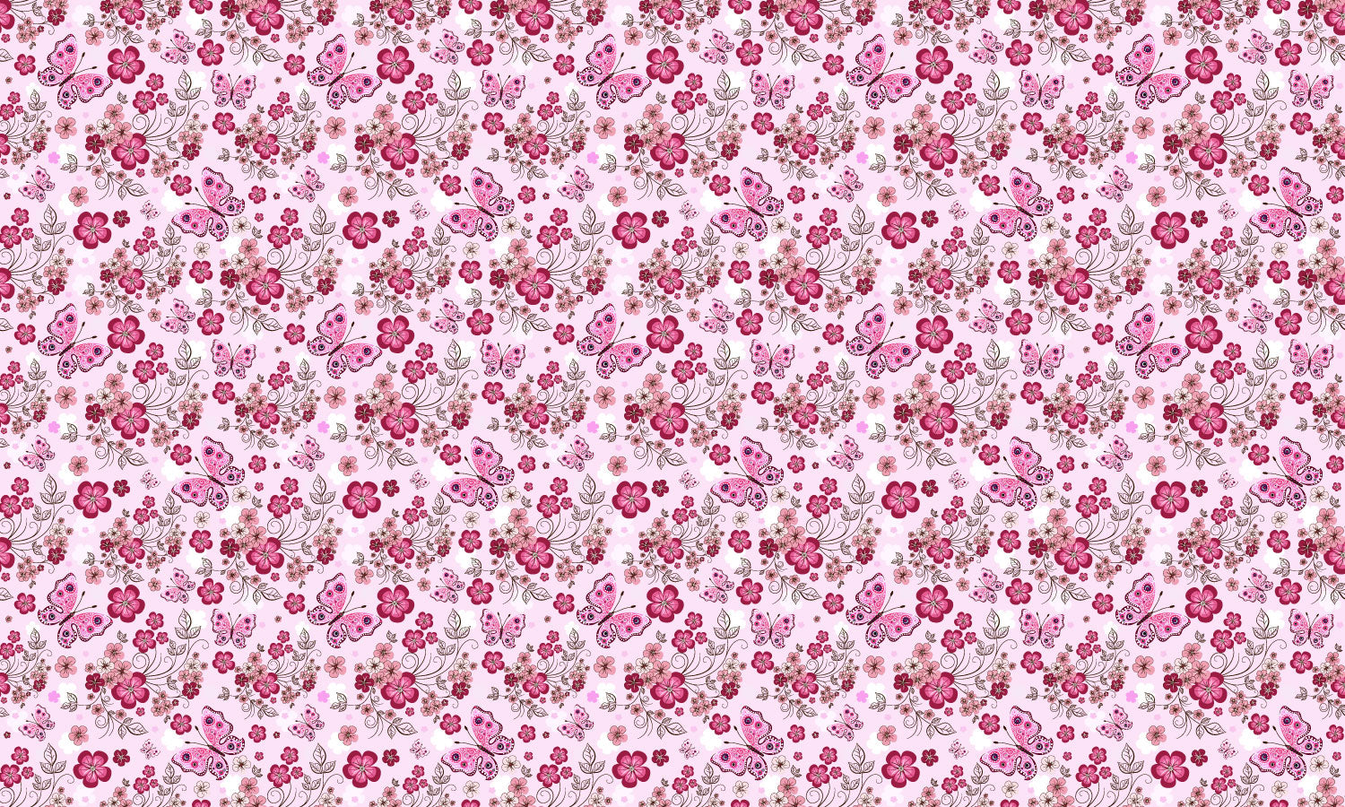 Plošče za kuhinje Pink seamless floral pattern - PVC plošče / Pleksi steklo - s tiskom za kuhinjo, Zidne obloge PKU353-Life-decor.si