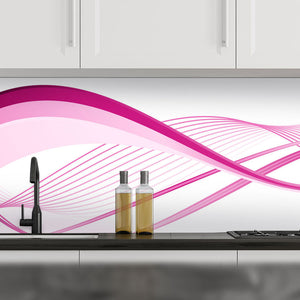 Plošče za kuhinje Purple pink wavy - PVC plošče / Pleksi steklo - s tiskom za kuhinjo, Zidne obloge PKU156-Life-decor.si