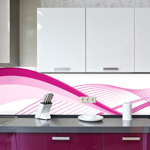 Plošče za kuhinje Purple pink wavy - PVC plošče / Pleksi steklo - s tiskom za kuhinjo, Zidne obloge PKU156-Life-decor.si