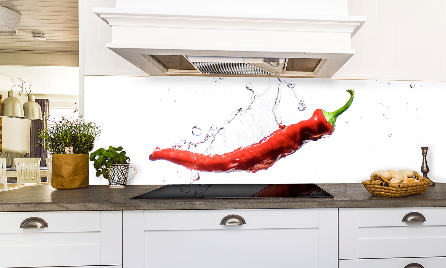 Plošče za kuhinje Red hot chilli pepper - PVC plošče / Pleksi steklo - s tiskom za kuhinjo, Zidne obloge PKU176-Life-decor.si