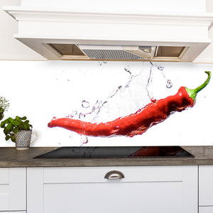 Plošče za kuhinje Red hot chilli pepper - PVC plošče / Pleksi steklo - s tiskom za kuhinjo, Zidne obloge PKU176-Life-decor.si