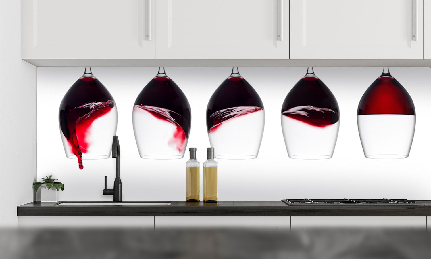 Plošče za kuhinje Red wine - PVC plošče / Pleksi steklo - s tiskom za kuhinjo, Zidne obloge PKU191-Life-decor.si