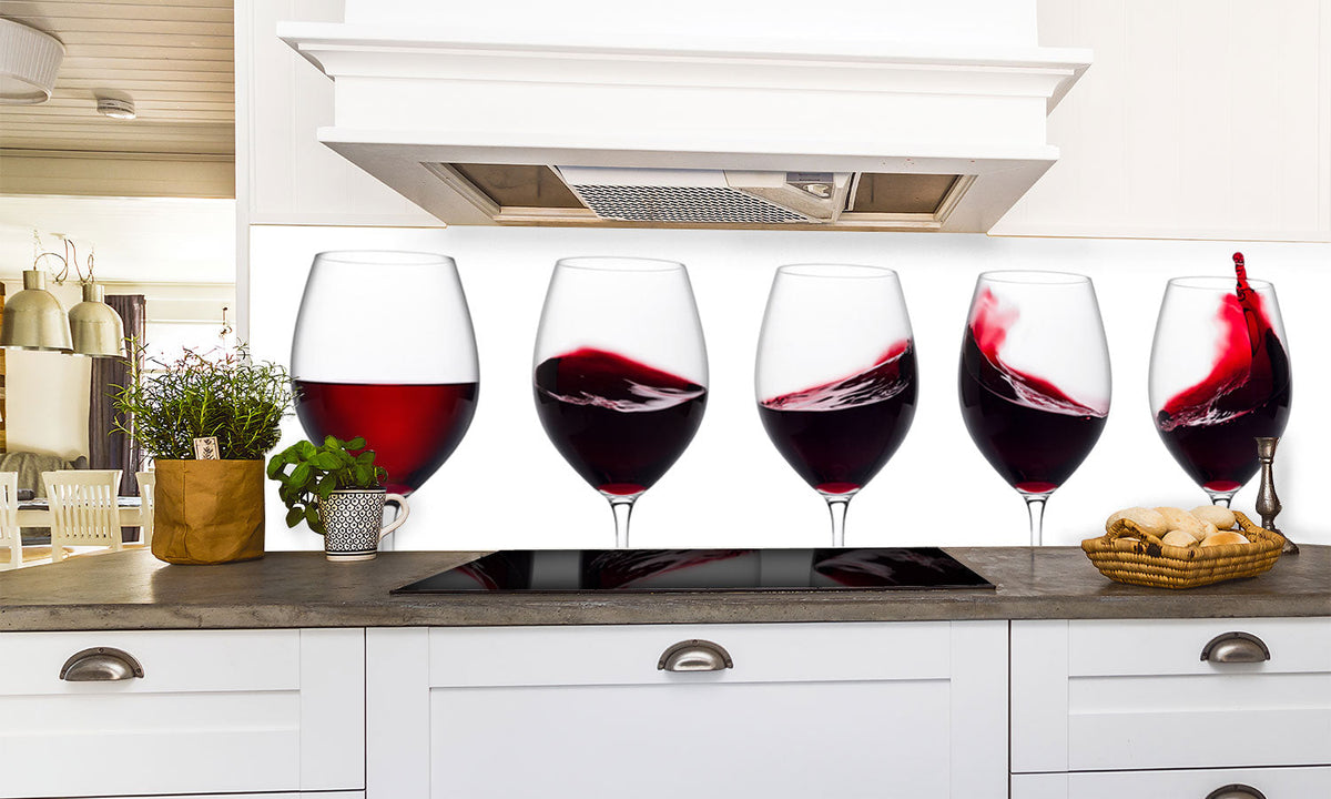 Plošče za kuhinje Red wine - PVC plošče / Pleksi steklo - s tiskom za kuhinjo, Zidne obloge PKU191-Life-decor.si