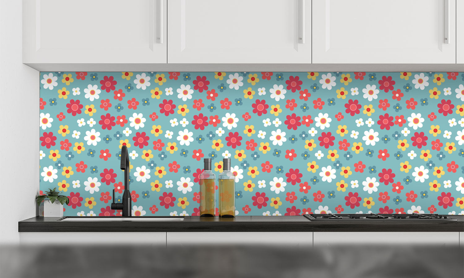 Plošče za kuhinje retro seamless patterns - PVC plošče / Pleksi steklo - s tiskom za kuhinjo, Zidne obloge PKU357-Life-decor.si