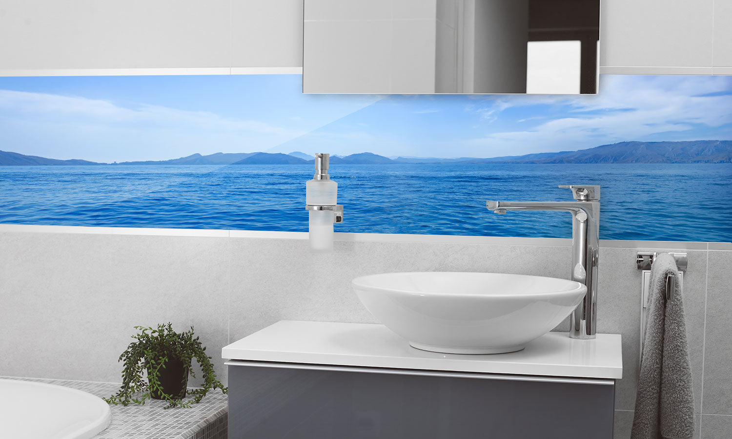 Plošče za kuhinje Sea panorama - PVC plošče / Pleksi steklo - s tiskom za kuhinjo, Zidne obloge PKU221-Life-decor.si