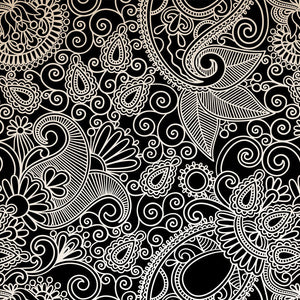 Plošče za kuhinje Seamless flower paisley - PVC plošče / Pleksi steklo - s tiskom za kuhinjo, Zidne obloge PKU365-Life-decor.si