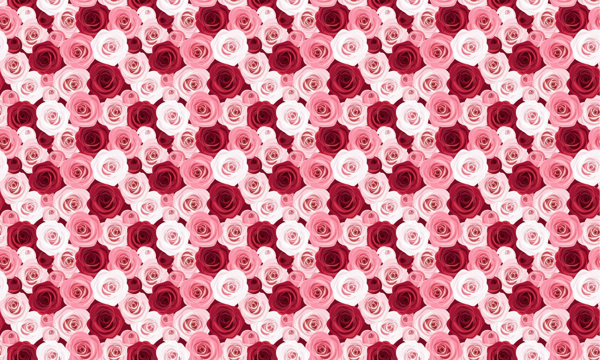 Plošče za kuhinje Seamless pattern with red and pink - PVC plošče / Pleksi steklo - s tiskom za kuhinjo, Zidne obloge PKU350-Life-decor.si