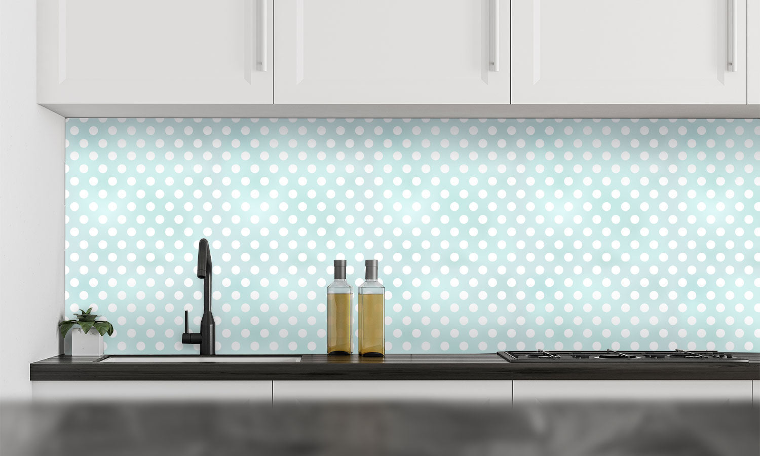 Plošče za kuhinje Seamless polka dots - PVC plošče / Pleksi steklo - s tiskom za kuhinjo, Zidne obloge PKU356-Life-decor.si