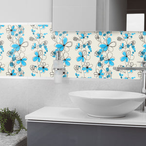 Plošče za kuhinje Seamless vintage floral pattern - PVC plošče / Pleksi steklo - s tiskom za kuhinjo, Zidne obloge PKU345-Life-decor.si