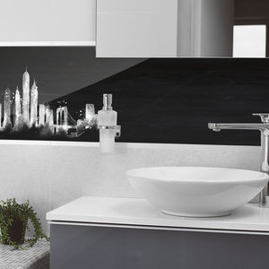 Plošče za kuhinje Silhouette chalk New york - PVC plošče / Pleksi steklo - s tiskom za kuhinjo, Zidne obloge PKU375-Life-decor.si