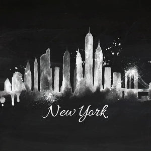 Plošče za kuhinje Silhouette chalk New york - PVC plošče / Pleksi steklo - s tiskom za kuhinjo, Zidne obloge PKU375-Life-decor.si