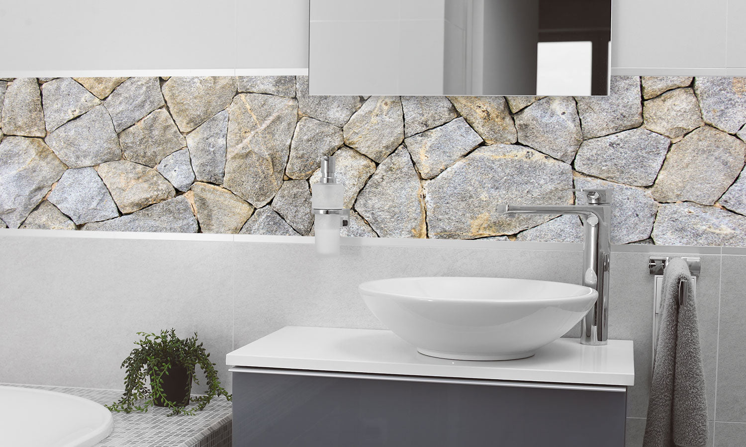 Plošče za kuhinje Stone texture - PVC plošče / Pleksi steklo - s tiskom za kuhinjo, Zidne obloge PKU096-Life-decor.si