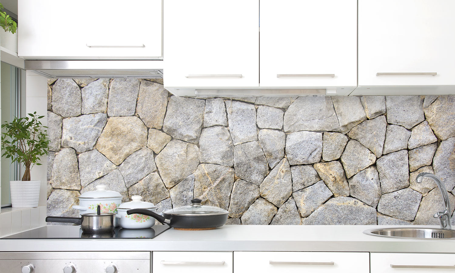 Plošče za kuhinje Stone texture - PVC plošče / Pleksi steklo - s tiskom za kuhinjo, Zidne obloge PKU096-Life-decor.si