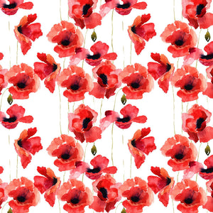 Plošče za kuhinje Stylized Poppy flowers - PVC plošče / Pleksi steklo - s tiskom za kuhinjo, Zidne obloge PKU119-Life-decor.si