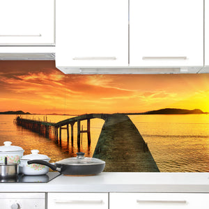 Plošče za kuhinje Sunset panorama - PVC plošče / Pleksi steklo - s tiskom za kuhinjo, Zidne obloge PKU204-Life-decor.si