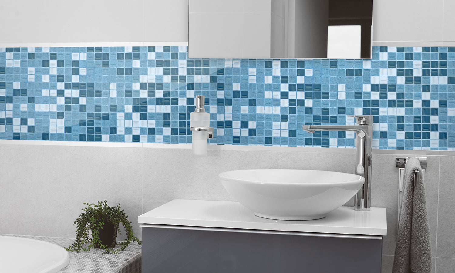 Plošče za kuhinje Tile texture - PVC plošče / Pleksi steklo - s tiskom za kuhinjo, Zidne obloge PKU106-Life-decor.si