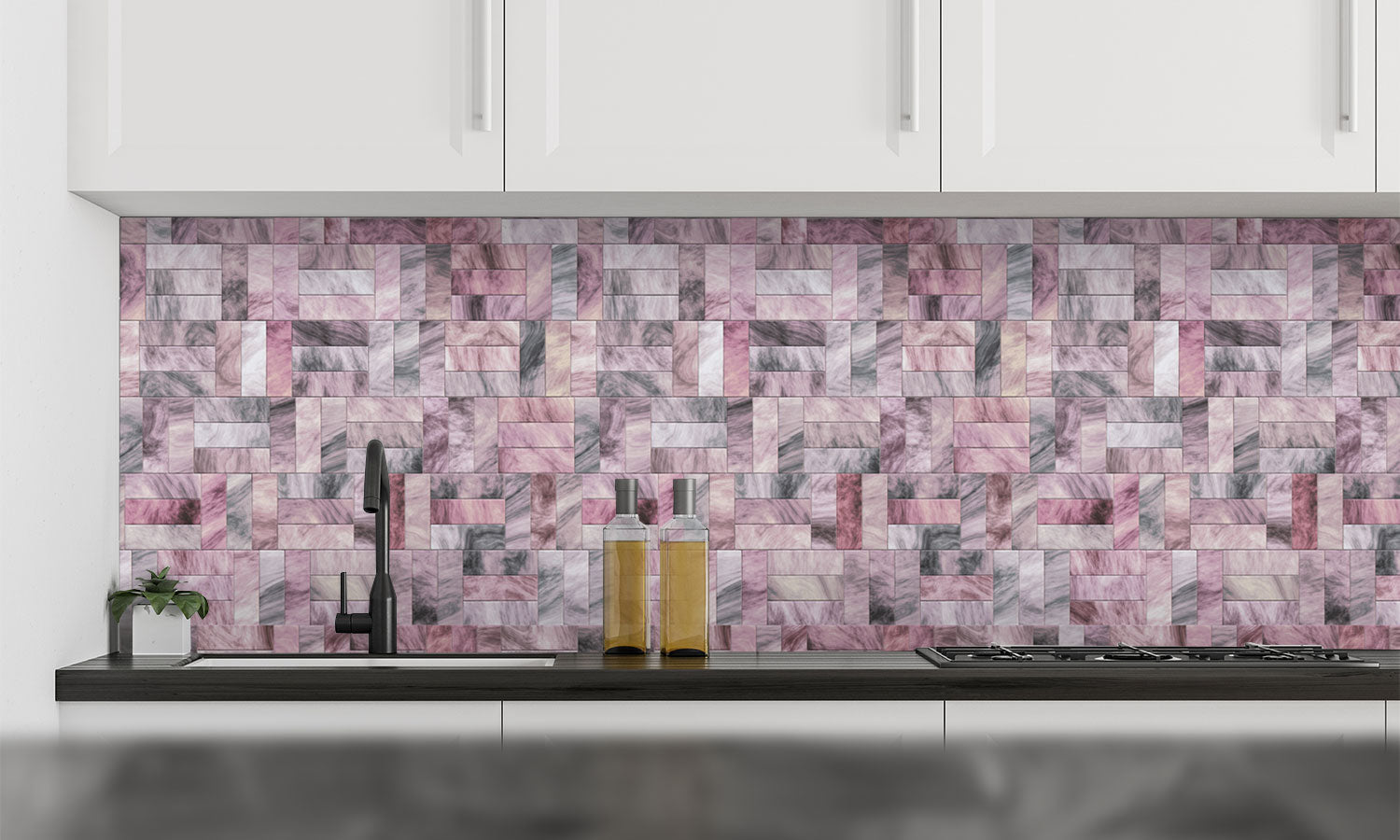 Plošče za kuhinje Tiles Background - PVC plošče / Pleksi steklo - s tiskom za kuhinjo, Zidne obloge PKU115-Life-decor.si