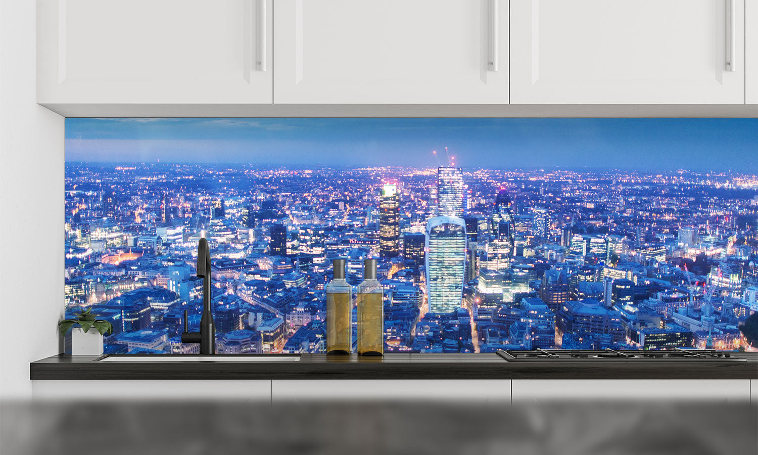 Plošče za kuhinje View of London - PVC plošče / Pleksi steklo - s tiskom za kuhinjo, Zidne obloge PKU249-Life-decor.si