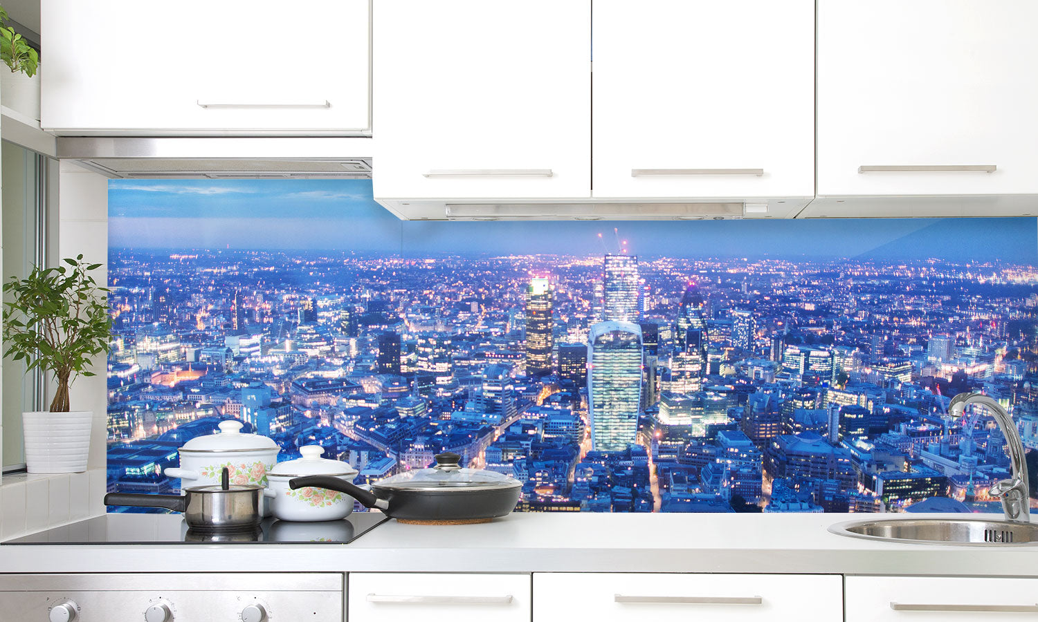 Plošče za kuhinje View of London - PVC plošče / Pleksi steklo - s tiskom za kuhinjo, Zidne obloge PKU249-Life-decor.si