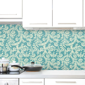 Plošče za kuhinje Vintage floral - PVC plošče / Pleksi steklo - s tiskom za kuhinjo, Zidne obloge PKU341-Life-decor.si