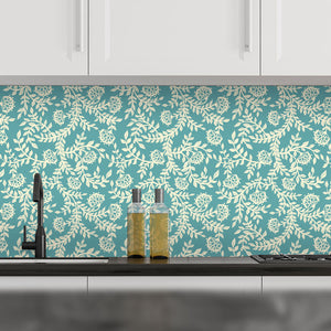 Plošče za kuhinje Vintage floral - PVC plošče / Pleksi steklo - s tiskom za kuhinjo, Zidne obloge PKU341-Life-decor.si