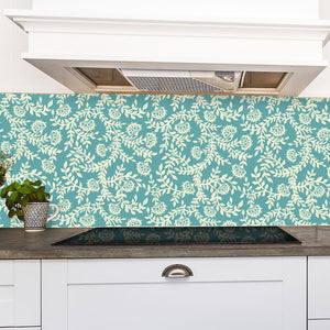 Plošče za kuhinje Vintage floral - PVC plošče / Pleksi steklo - s tiskom za kuhinjo, Zidne obloge PKU341-Life-decor.si