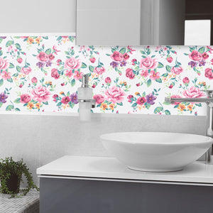 Plošče za kuhinje Vintage tropical flower - PVC plošče / Pleksi steklo - s tiskom za kuhinjo, Zidne obloge PKU340-Life-decor.si