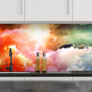 Plošče za kuhinje Virtual Nebulae - PVC plošče / Pleksi steklo - s tiskom za kuhinjo, Zidne obloge PKU132-Life-decor.si