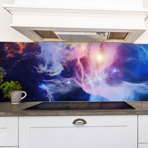 Plošče za kuhinje Vision of Nebulae - PVC plošče / Pleksi steklo - s tiskom za kuhinjo, Zidne obloge PKU127-Life-decor.si