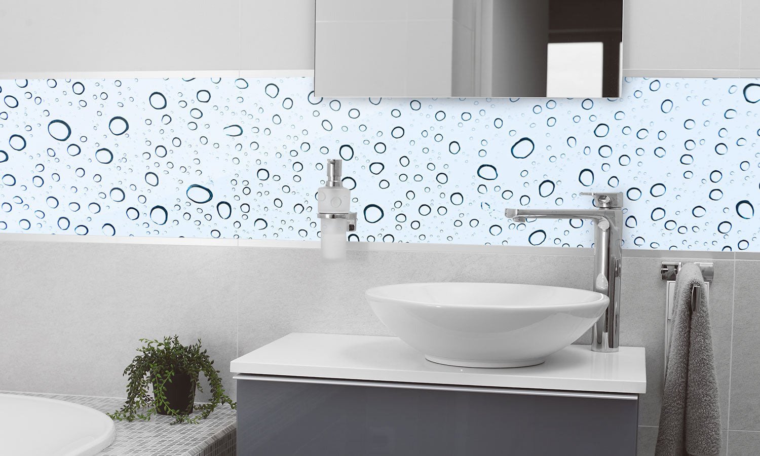 Plošče za kuhinje Water drops background - PVC plošče / Pleksi steklo - s tiskom za kuhinjo, Zidne obloge PKU387-Life-decor.si