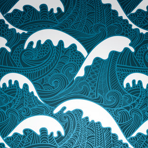 Plošče za kuhinje Waves seamless pattern - PVC plošče / Pleksi steklo - s tiskom za kuhinjo, Zidne obloge PKU347-Life-decor.si