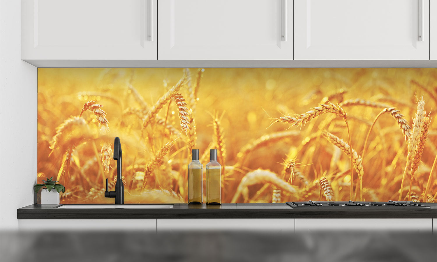 Plošče za kuhinje Wheat field - PVC plošče / Pleksi steklo - s tiskom za kuhinjo, Zidne obloge PKU017-Life-decor.si