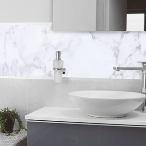 Plošče za kuhinje White marble texture - PVC plošče / Pleksi steklo - s tiskom za kuhinjo, Zidne obloge PKU051-Life-decor.si