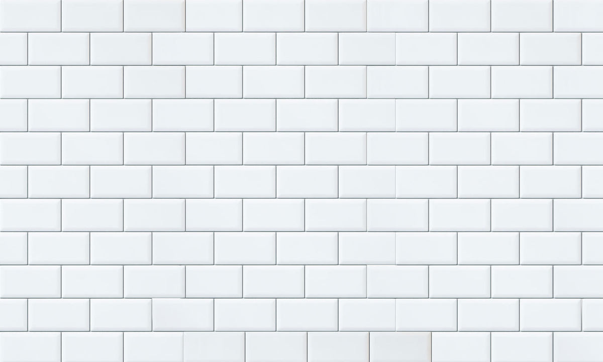 Plošče za kuhinje White tiles - PVC plošče / Pleksi steklo - s tiskom za kuhinjo, Zidne obloge PKU107-Life-decor.si