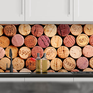 Plošče za kuhinje Wine Corks - PVC plošče / Pleksi steklo - s tiskom za kuhinjo, Zidne obloge PKU195-Life-decor.si