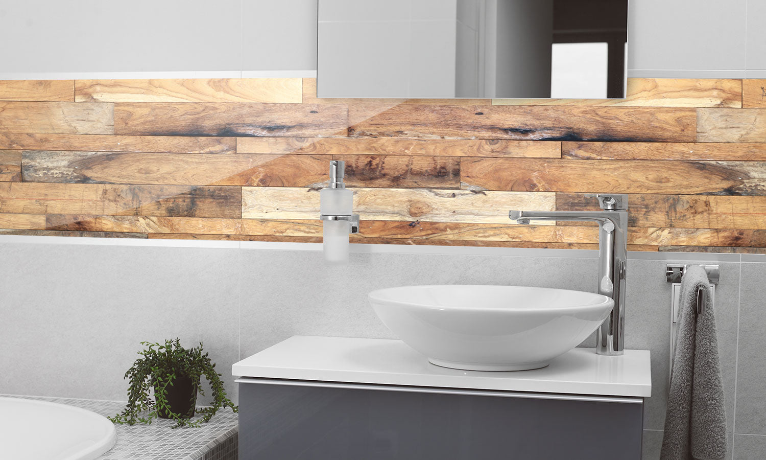 Plošče za kuhinje Wood texture - PVC plošče / Pleksi steklo - s tiskom za kuhinjo, Zidne obloge PKU122-Life-decor.si