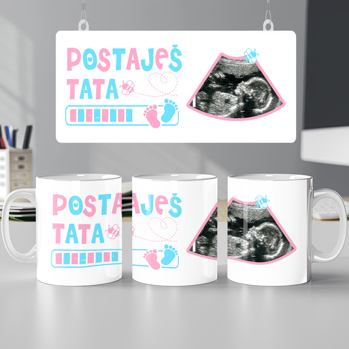Personalizirana šalica Postaješ tata s vašom slikom. Poklon za tatu. - SA90
