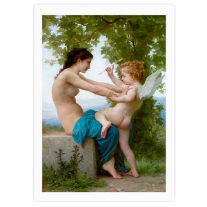 A Young Girl Defending Herself against Eros (1825-1905) William-Adolphe Bouguereau, poster  PS007