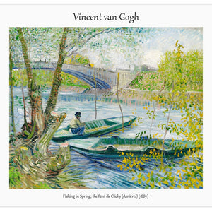 Fishing in Spring, the Pont de Clichy (Asnières) (1887) by Vincent Van Gogh, poster  PS100